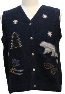 1980's Womens Ugly Christmas Sweater Vest