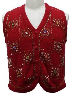 1980's Womens Ugly Christmas Sweater Vest