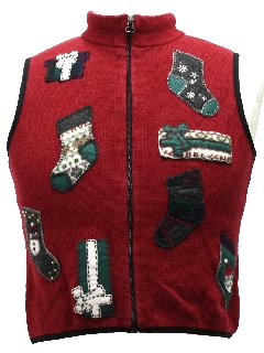 1980's Womens or Girls Ugly Christmas Sweater Vest