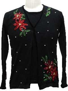 1980's Womens Ugly Christmas Cocktail Sweater