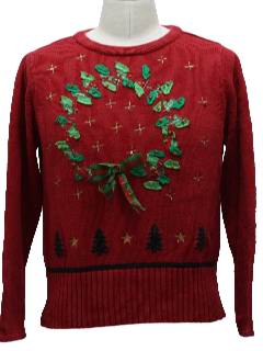 1980's Womens Country Kitsch Ugly Christmas Sweater