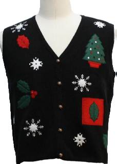 1980's Womens Ugly Christmas Sweater Vest