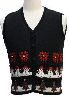 1980's Womens or Girls Ugly Christmas Sweater Vest