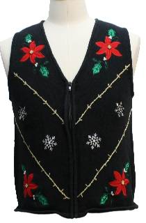 1980's Womens/Girls Ugly Christmas Sweater Vest