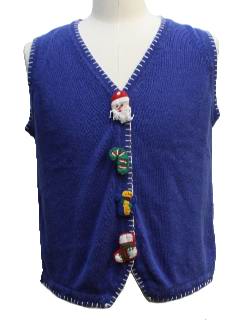 1980's Womens Ugly Christmas Sweater Vest 