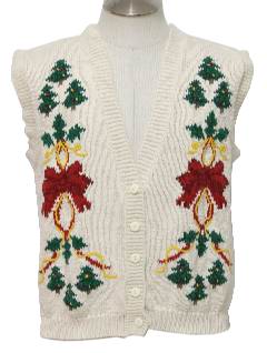 1980's Womens Ugly Christmas Sweater Vest 