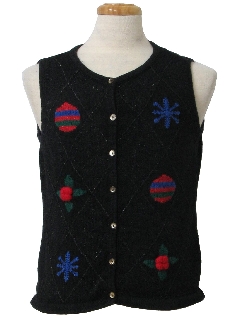 1980's Womens Ugly Christmas Sweater Vest