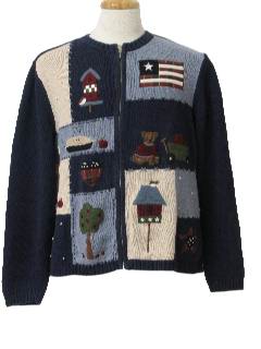 1980's Womens Country Kitsch Ugly Christmas Sweater 