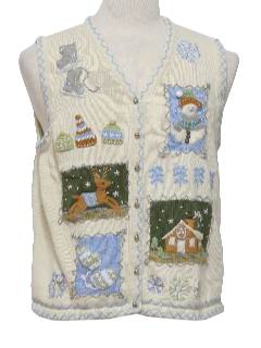 1980's Womens Ugly Christmas Sweater Vest 