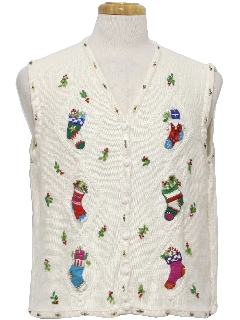 1980's Womens Ugly Christmas Sweater Vest