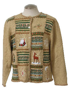 1980's Womens Country Kitsch Ugly Christmas Sweater