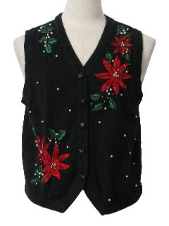 1980's Womens Ugly Christmas Sweater Vest