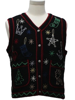 1980's Womens Ugly Christmas Sweater Vest