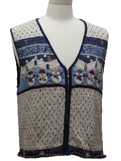 1980's Womens Ugly Christmas Sweater Vest