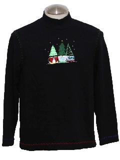 1980's Unisex Ugly Christmas Sweater Shirt to wear under your Vest