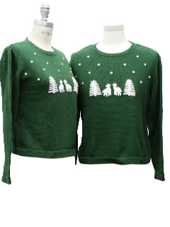 1980's Matching Pair of Womens Ugly Christmas Sweaters