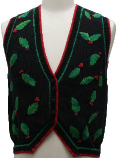 1980's Womens Ugly Christmas Sweater Vest