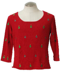 1980's Womens Ugly Christmas Sweater Shirt