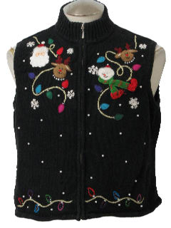1980's Womens Ugly Christmas Sweater Vest