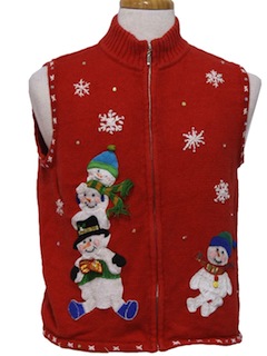 1980's Womens Ugly Christmas Sweater Vest