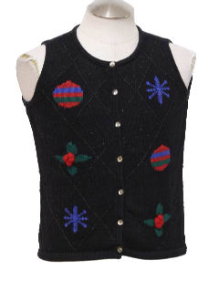 1990's Womens Ugly Christmas Sweater Vest