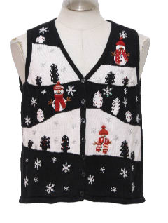 1980's Womens Ugly Christmas Sweater Vest