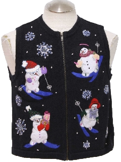 1980's Womens Ugly Christmas Sweater Vest