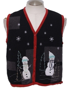 1980's Womens Ugly Christmas Sweater Vest