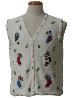 1980's Womens Ugly Christmas Sweater Vest