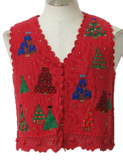 1980's Womens Ugly Christmas Sweater Vest