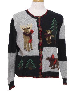 1980's Womens Country Kitsch Ugly Christmas Sweater