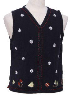 1980's Womens Ugly Christmas Sweater Vest