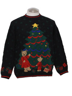 1980's Unisex Vintage Bear-riffic Ugly Christmas Sweater 