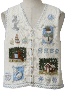 1980's Womens Ugly Christmas Sweater Vest