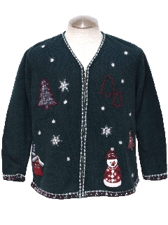 1980's Womens Ugly Christmas Cardigan Sweater