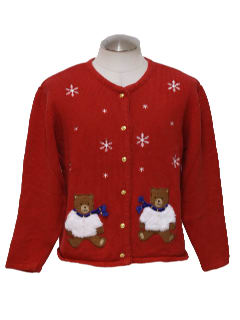 1980's Womens Bear-ific Ugly Christmas Sweater