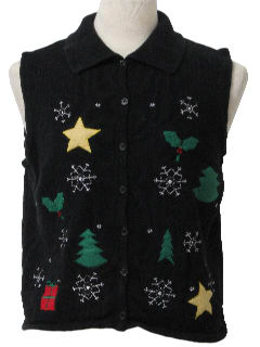 1980's Womens Ugly Christmas Sweater Vest