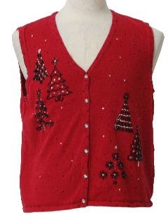 1980's Womens Ugly Christmas Sweater Vest