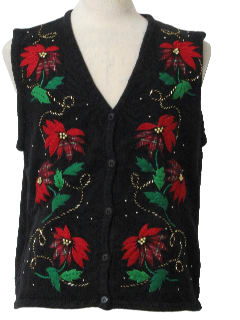 1980's Womens Ugly Christmas Sweater Vest