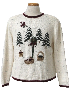 1980's Womens Country Kitsch Ugly Christmas Sweater