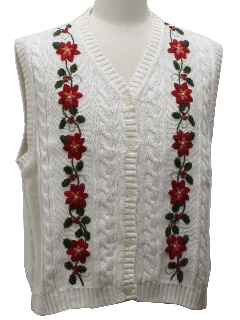 1980's Womens Ugly Christmas Sweater Vest