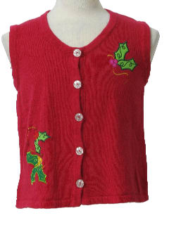 1980's Womens Ugly Christmas Sweater Vest 