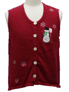 1980's Womens Ugly Christmas Sweater Vest