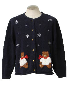 1980's Womens Bear-riffic Ugly Christmas Sweater