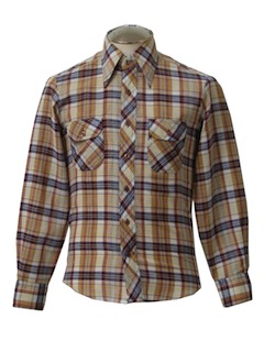 1970's Mens Plaid Shirt