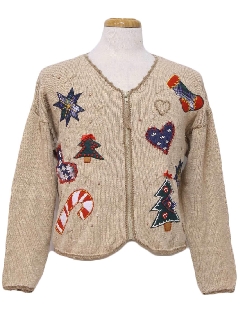 1980's Womens Country Kitsch Ugly Christmas Sweater