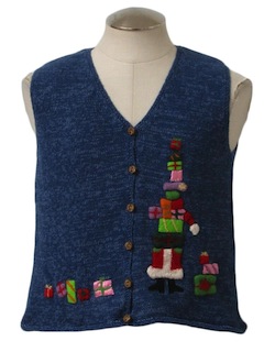 1980's Womens Ugly Christmas Sweater Vest