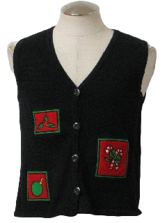 1980's Womens Ugly Christmas Sweater Vest 