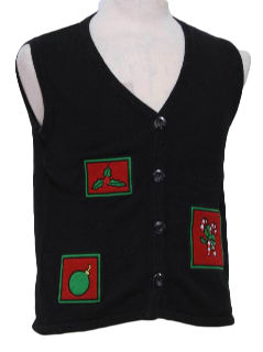 1980's Womens Ugly Christmas Sweater Vest 