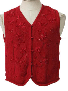 1980's Womens Ugly Christmas Sweater Vest